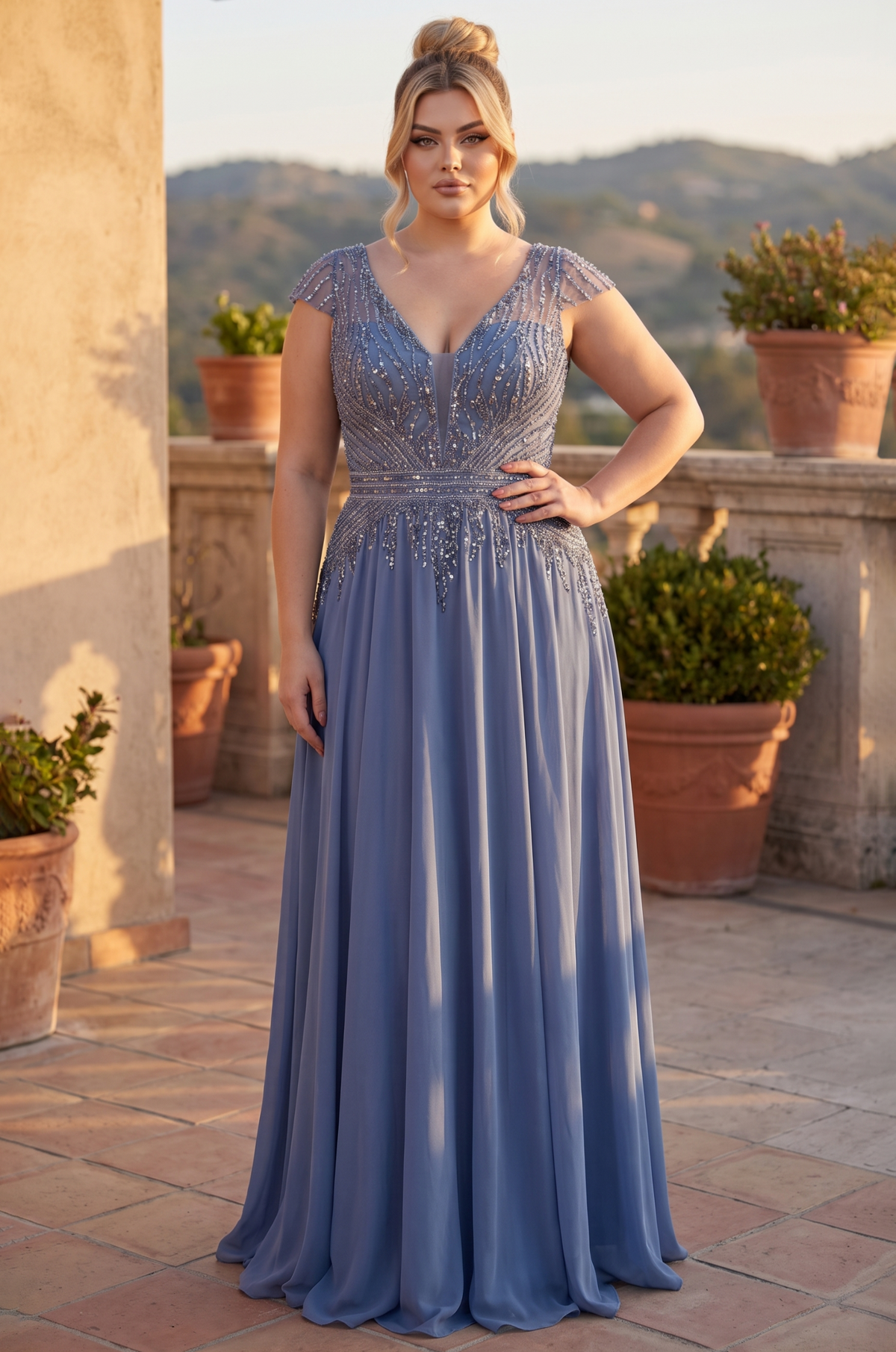1432 plus size periwinkle