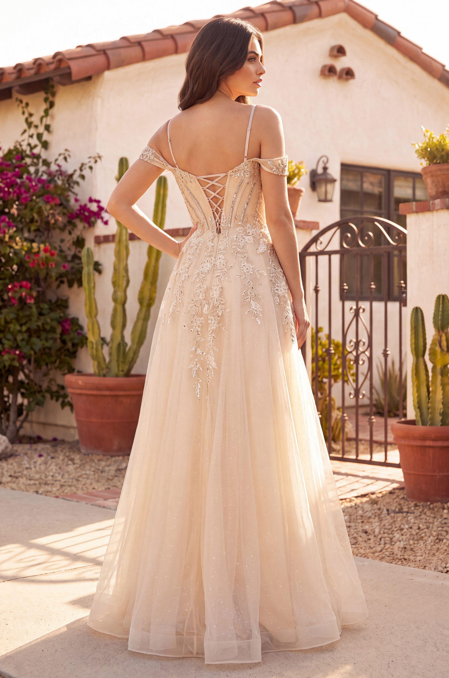 Off Shoulder Corset Prom Formal Gown