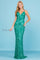 Prom Dresses Fitted Formal Long Beaded Sequin Prom Dress Emerald