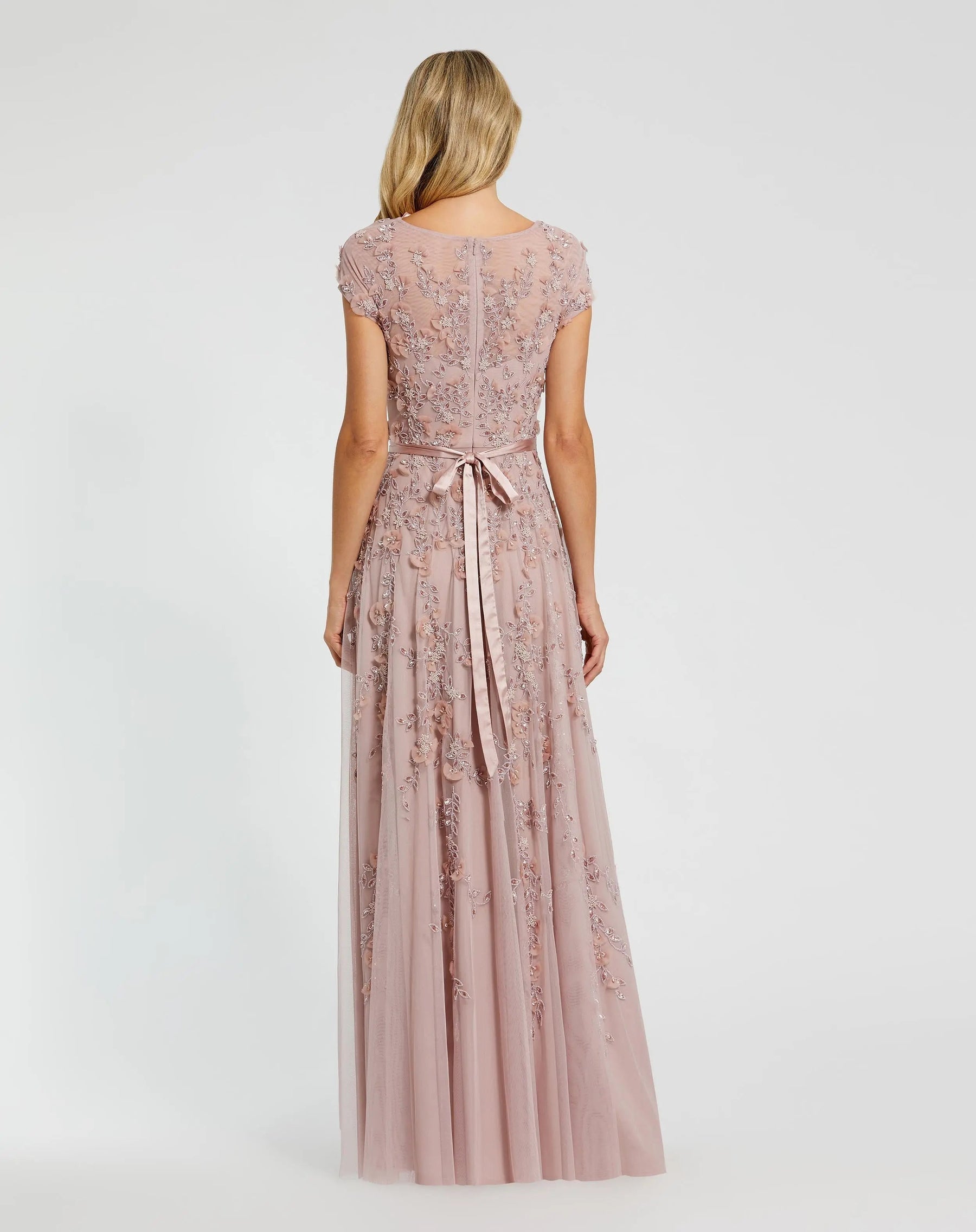 Mother of the Bride Dresses A Line Long Formal 3D Floral Mother of the Bride Dress Mac Duggal 9914521 Mocha