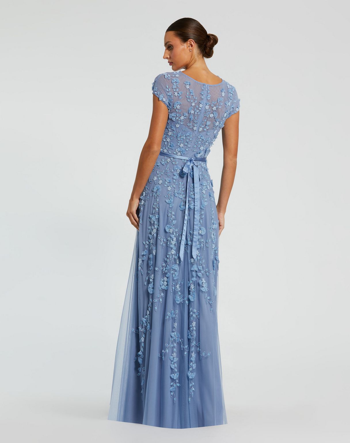 Mac Duggal 14521 A Line Floral Long Evening Formal Dress
