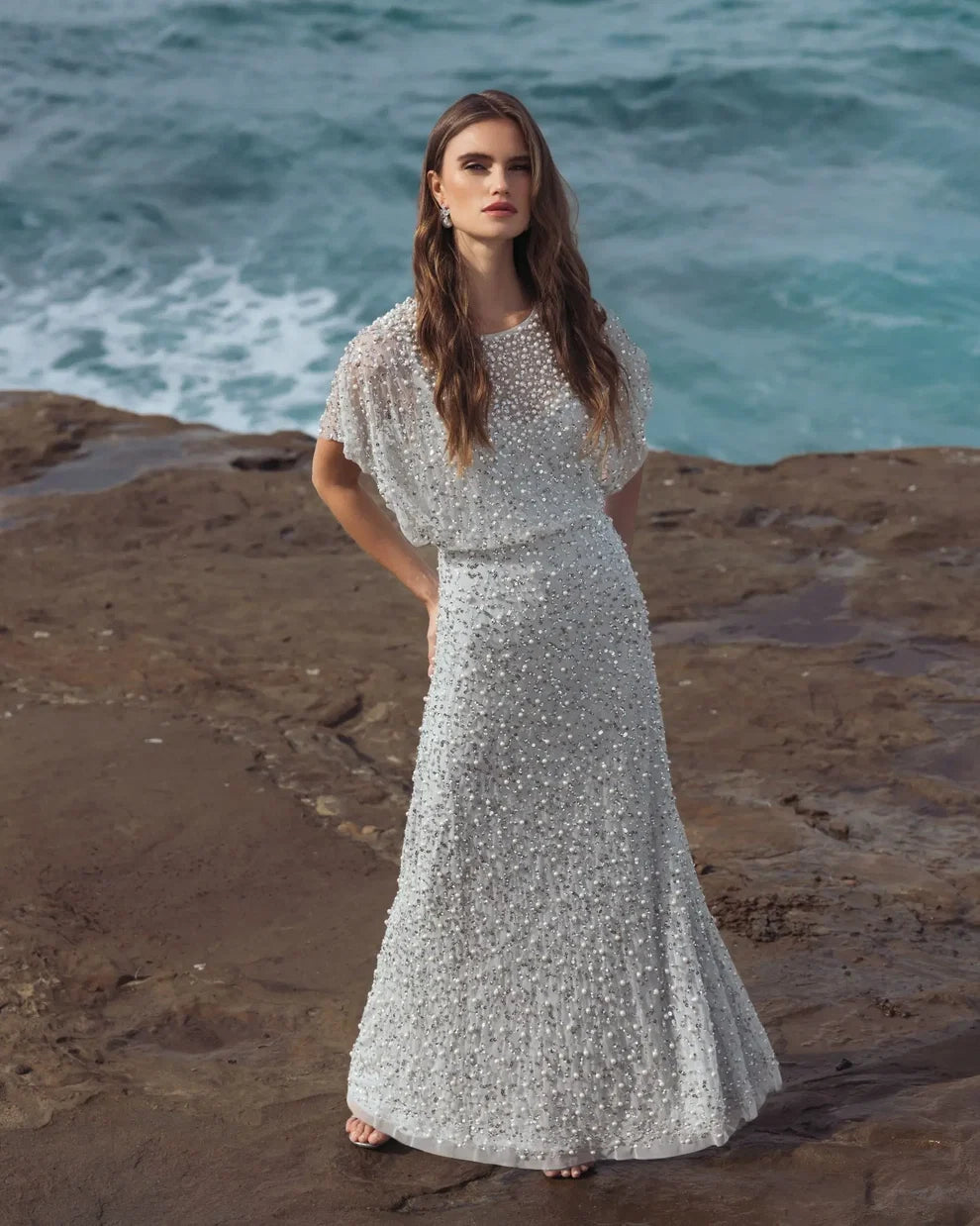 Mother of the Bride Dresses Long Sequin Beaded Mother of the Bride Dress Powder Blue