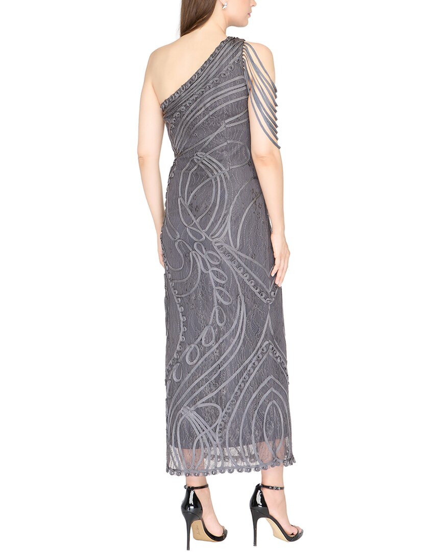 One Shoulder Soutache Fringe Cocktail Dress