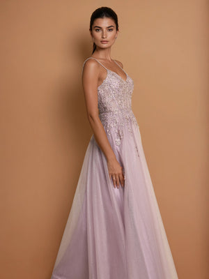 Long Lace Formal Prom Ball Gown