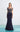 Formal Dresses Long Peplum Formal Floral Dress Navy