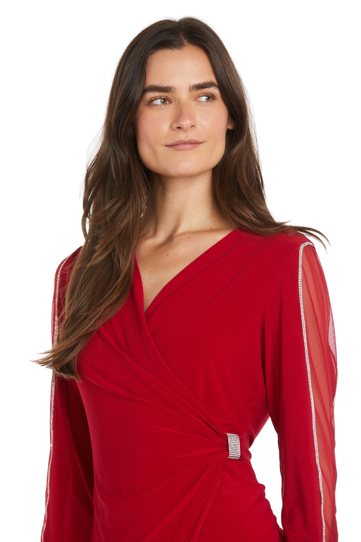 R&M Richards 1461P Long Sleeve Fitted Petite Short Cocktail Dress