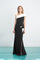 Formal Dresses Long Formal Slit Ruffle Dress Black/White