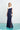 Formal Dresses Long Ruffle Slit Formal Evening Dress Navy/White