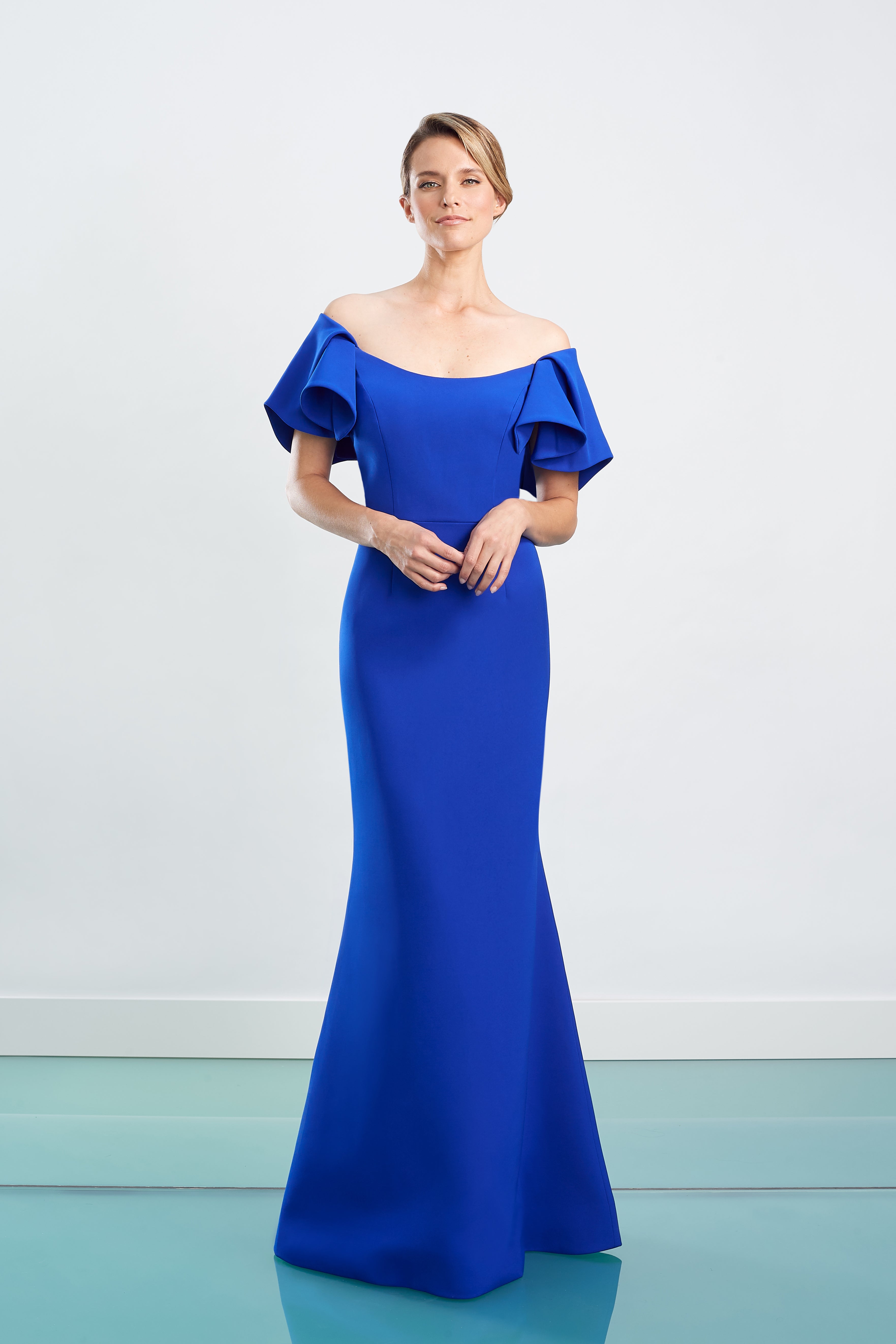 Formal Dresses Long Ruffle Formal Evening Dress Blue