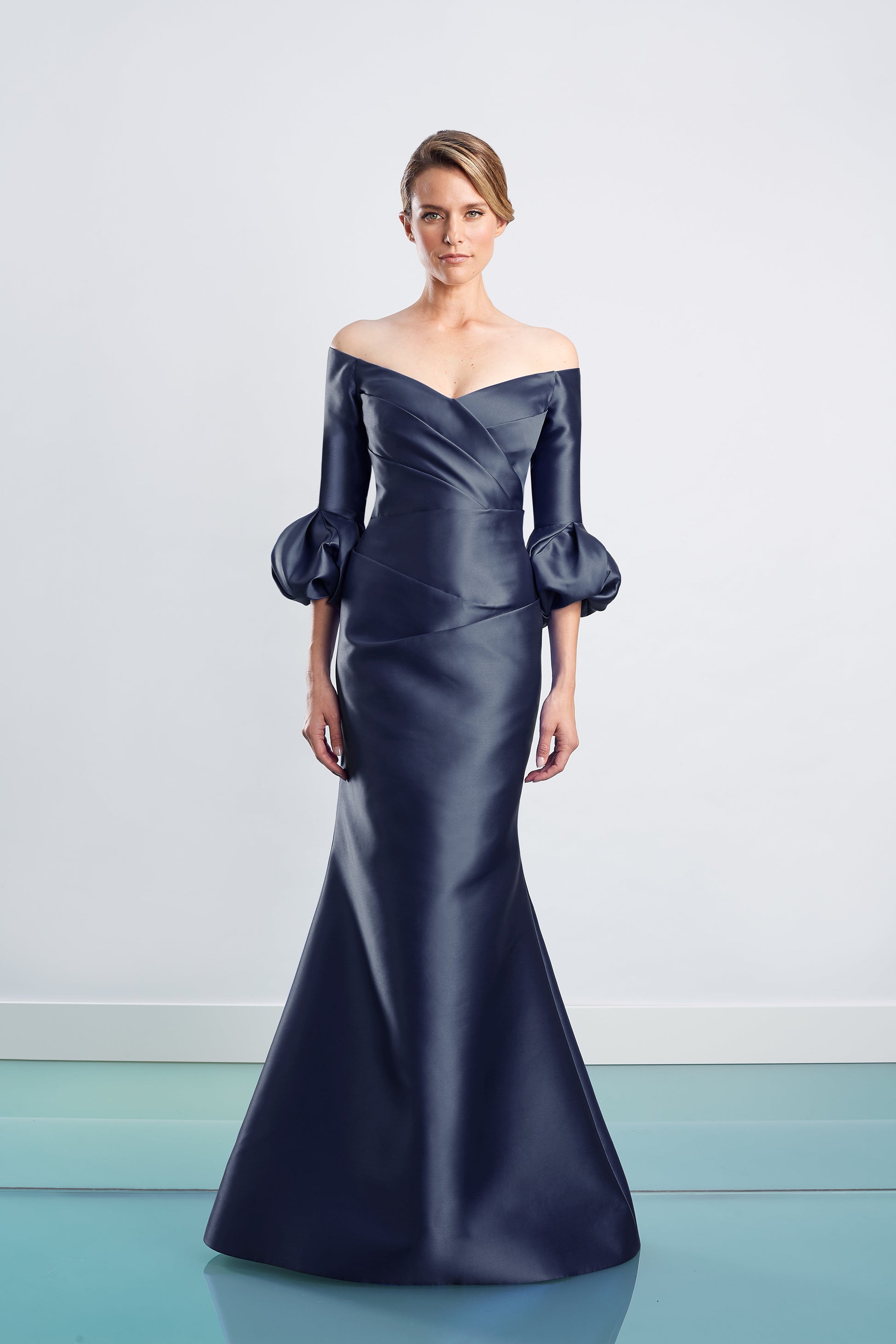 Alexander by Daymor 1465 Long Formal Fit Pleated Evening Dress