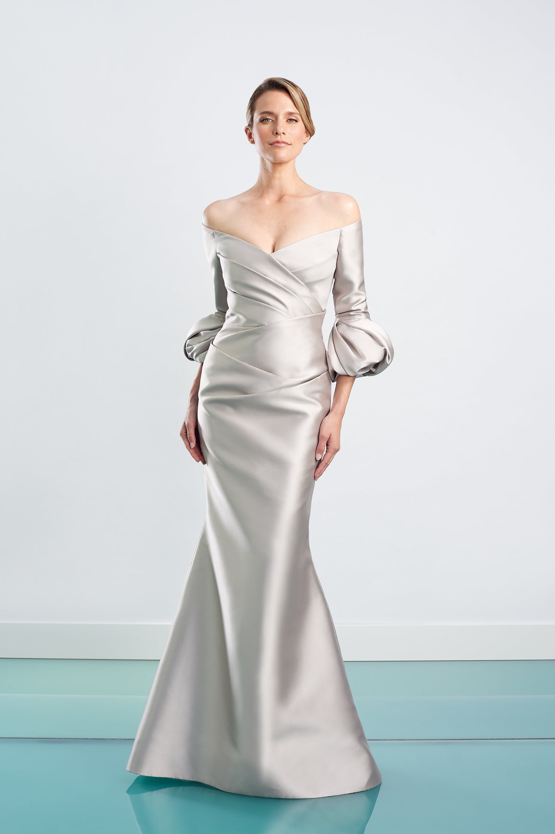 Alexander by Daymor 1465 Long Formal Fit Pleated Evening Dress