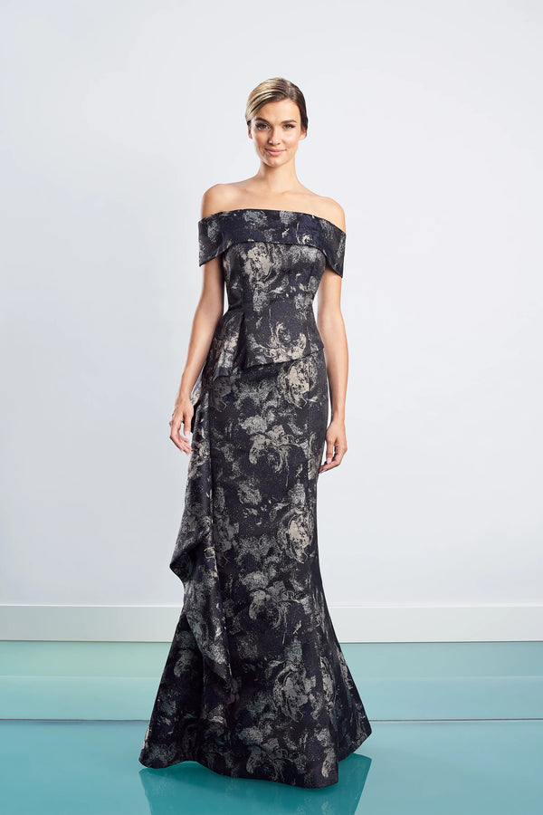 Alexander by Daymor 1467 Fitted Long Floral Glitter Formal Dress