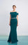 Formal Dresses Fitted Long Slit Peplum Formal Dress Forest