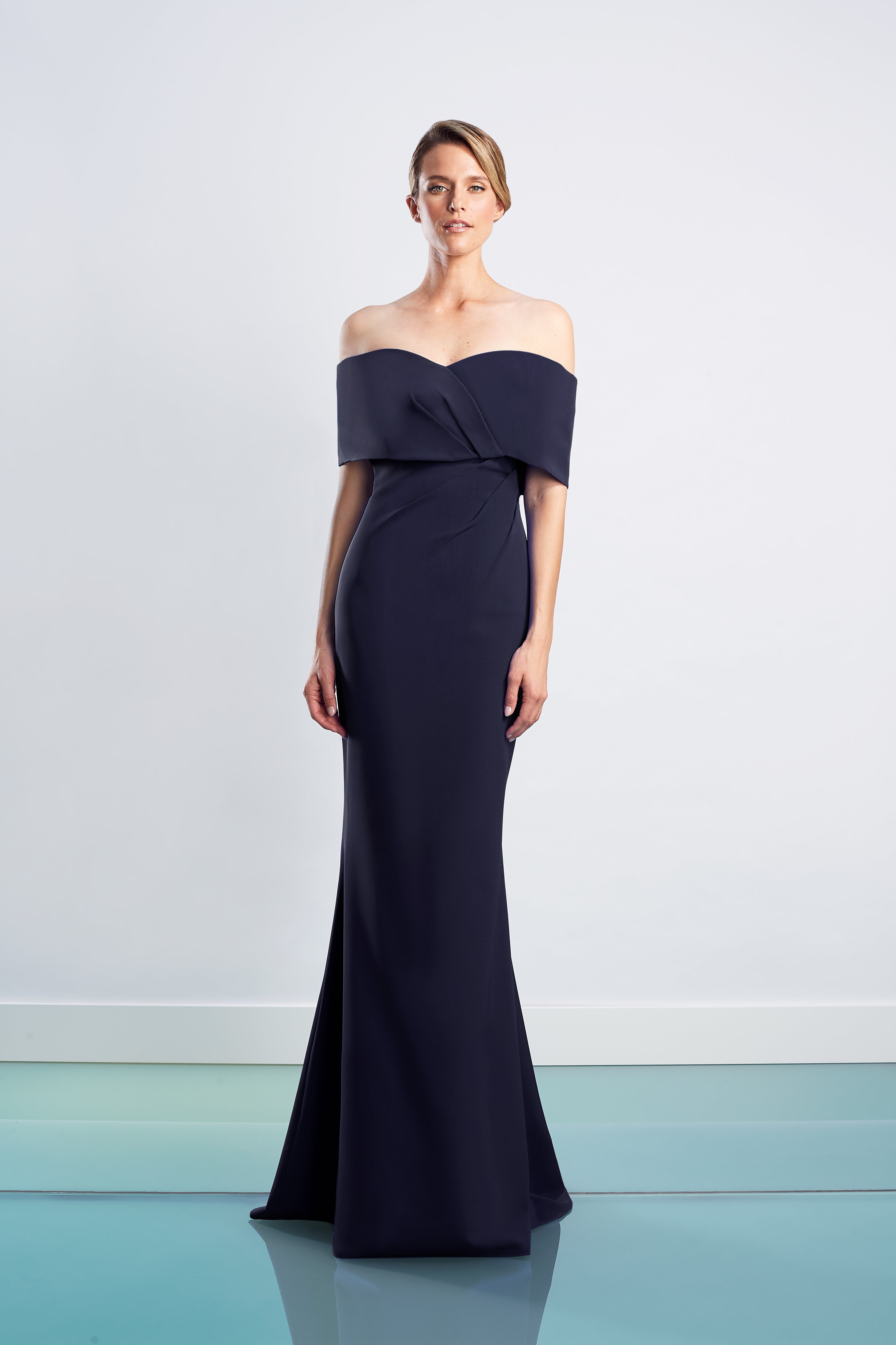 Formal Dresses Long Fitted Formal Evening Dress Navy