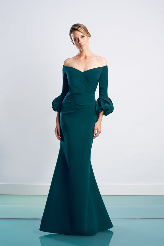 Formal Dresses Long Pleated Formal Fitted Evening Dress Forest