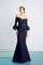 Formal Dresses Long Pleated Formal Fitted Evening Dress Navy