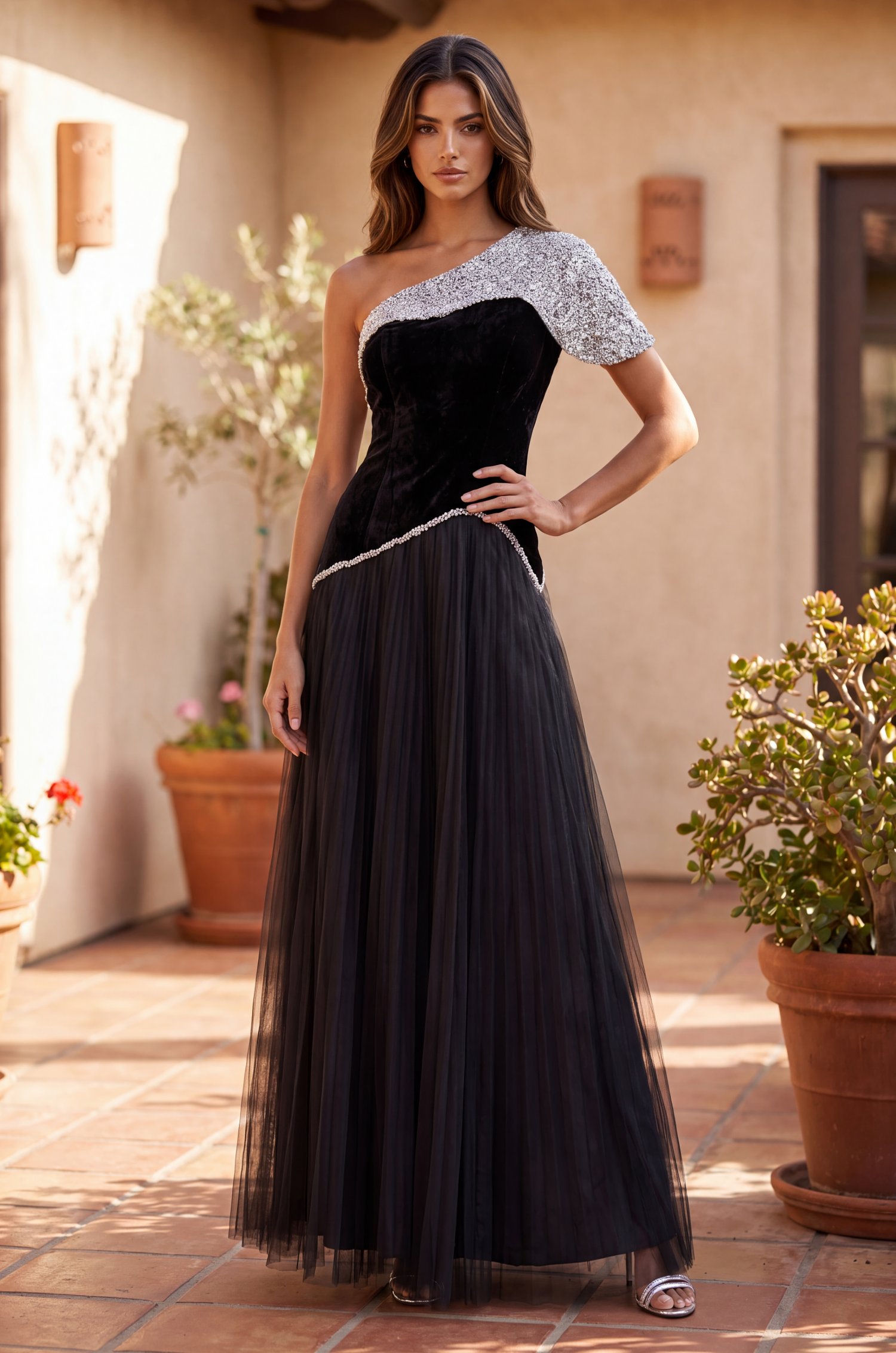 Formal Dresses Long One Shoulder Black Couture Dress Black