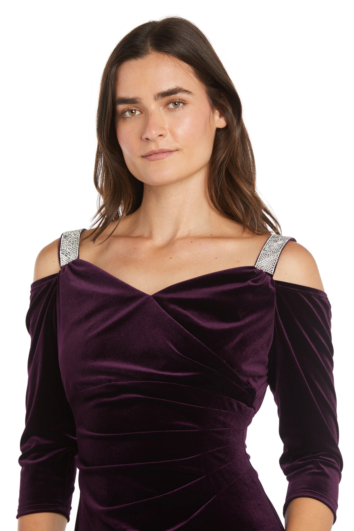 R&M Richards 1489 Long Velvet Formal Dress