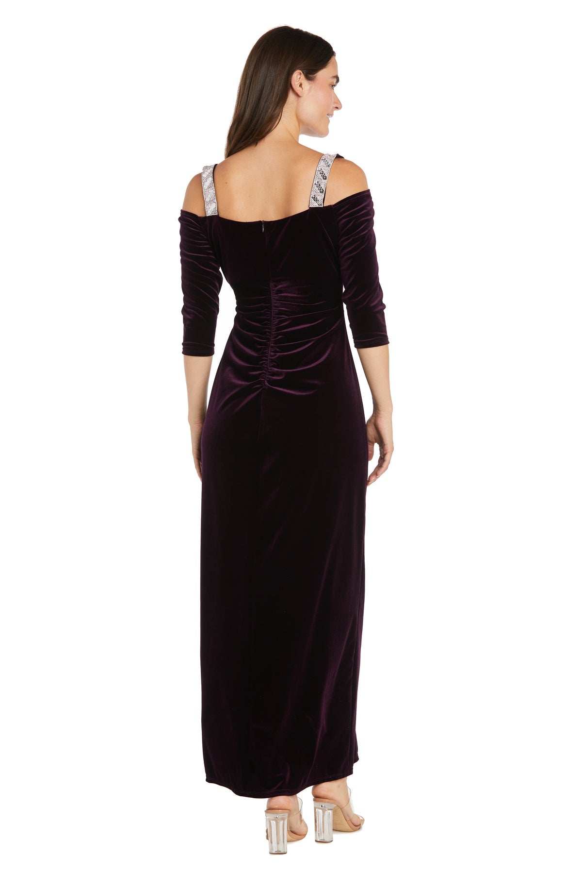 R&M Richards 1489 Long Velvet Formal Dress