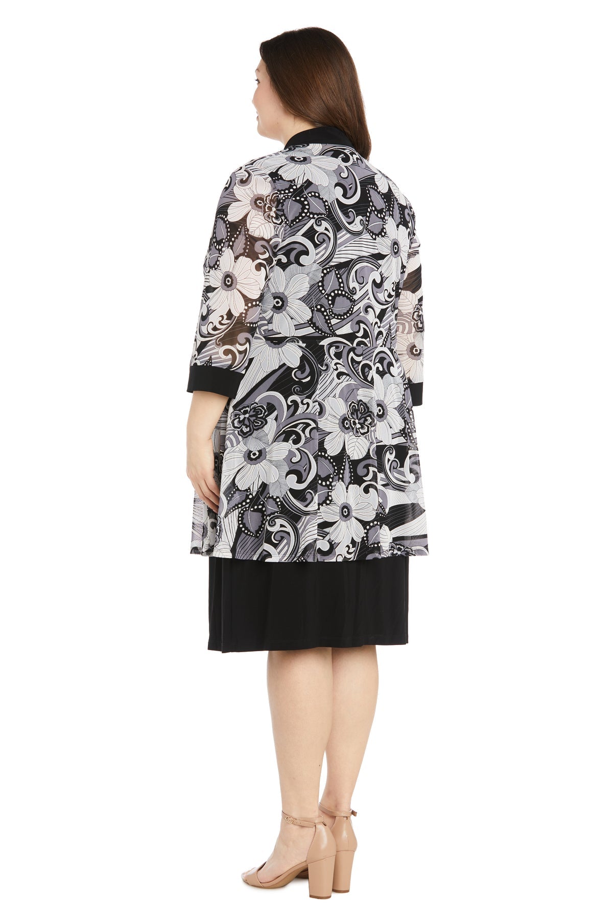 R&M Richards 1493W Short Printed Plus Size Jacket Dress