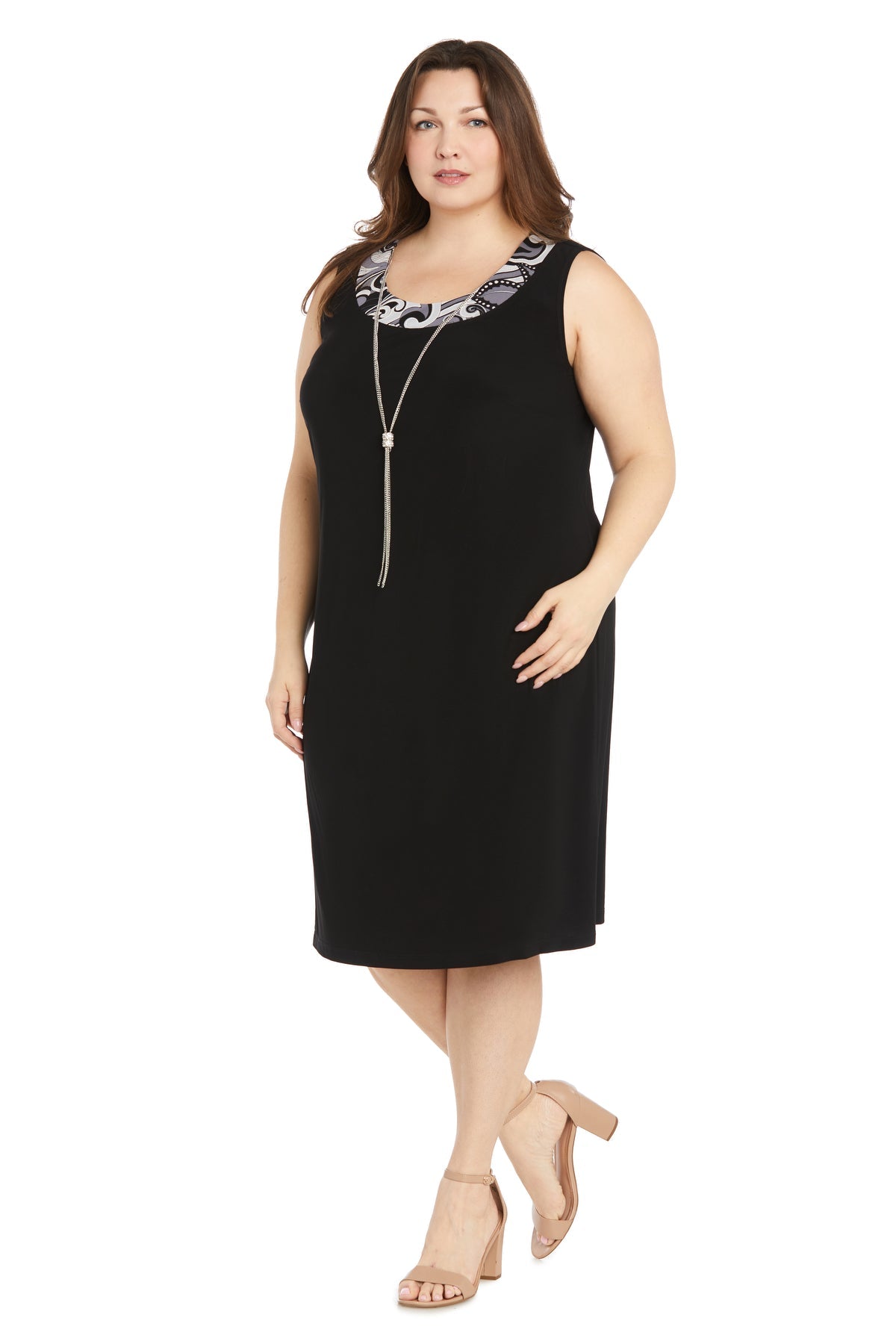 R&M Richards 1493W Short Printed Plus Size Jacket Dress