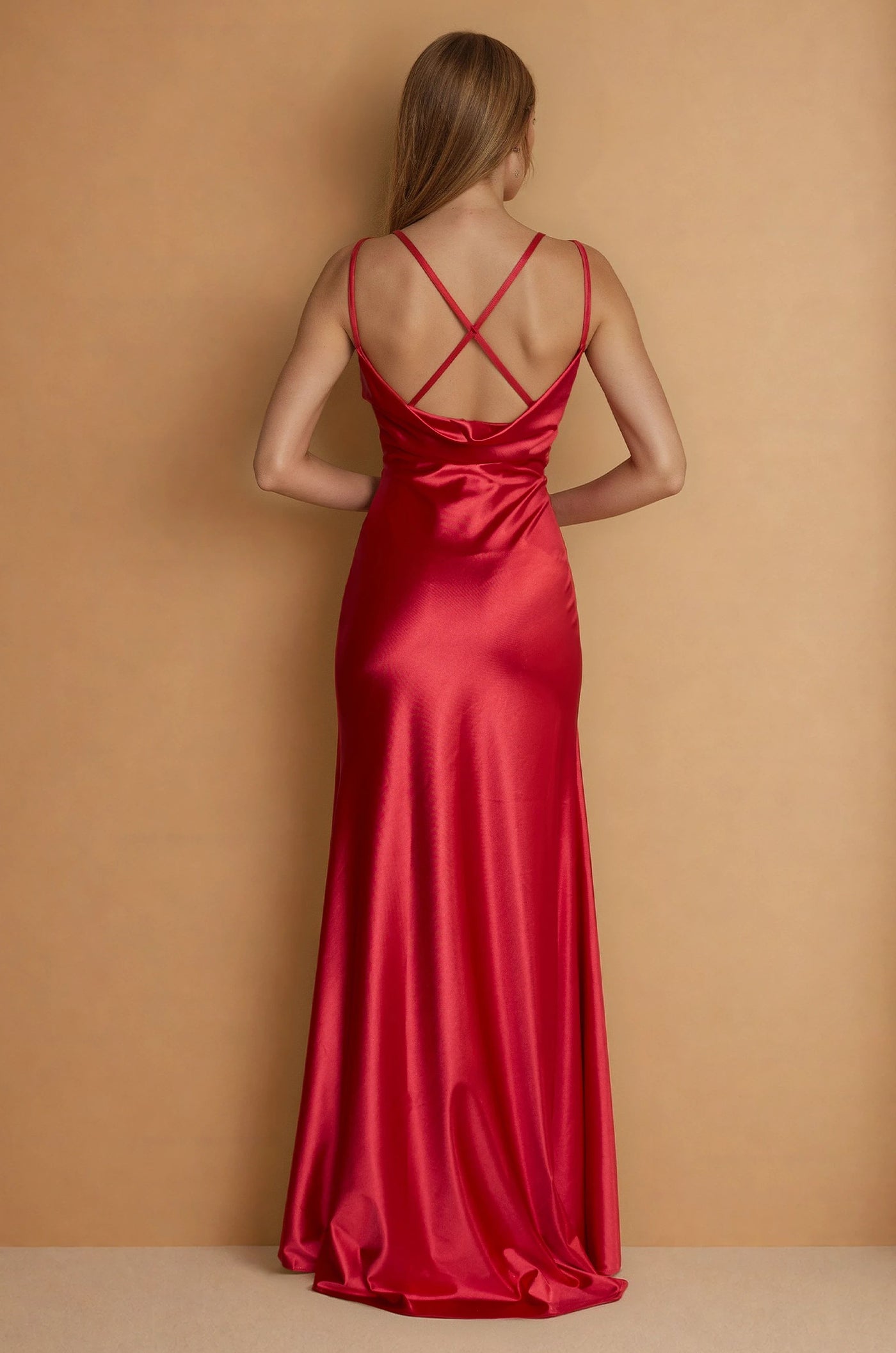 Long Satin Sweetheart Prom Dress with Rosette Detail