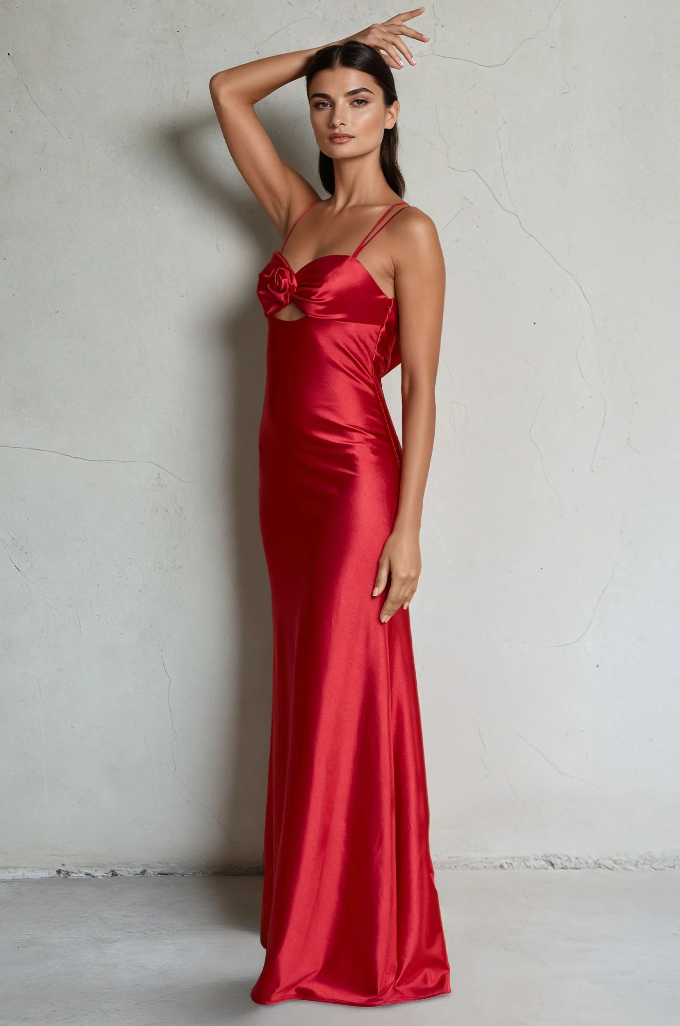 Satin Sweetheart Rosette Detail Dress The Dress Outlet Satin Sweetheart Rosette Detail Dress The Dress Outlet