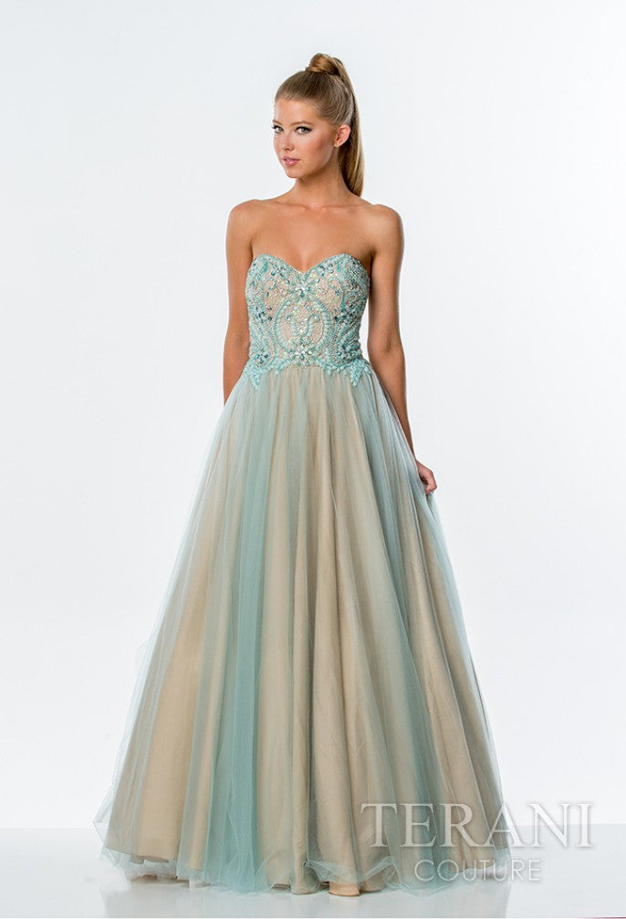 Terani Couture 151P0088B Long Ball Gown Formal Prom Dress
