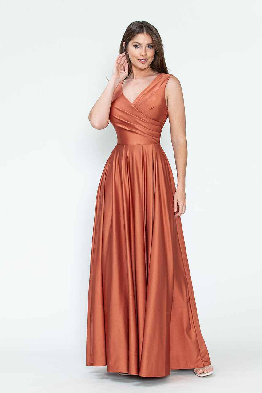Prom Dresses Formal Pleated Long Evening Prom Dress Lenovia 5242 Sienna