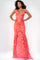 Prom Dresses Long Formal Floral Applique Prom Sequin Dress Tangerine