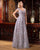 Formal Dresses A Line Long Metallic Lace Formal Dress Pink/Silver