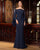 Formal Dresses Fitted Long Lace Beaded Formal Dress Navy