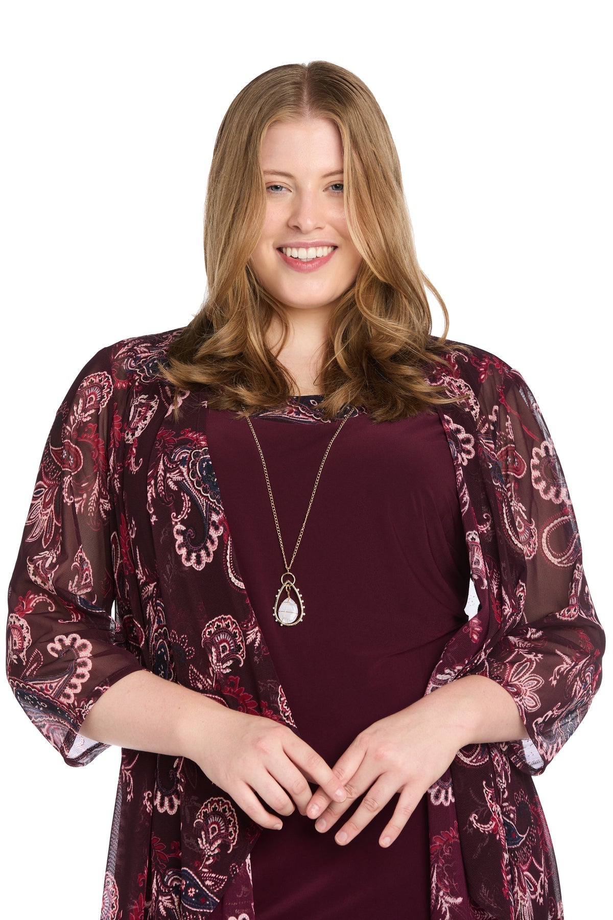 R&M Richards 1557W Fitted Short Jacket Plus Size Dress