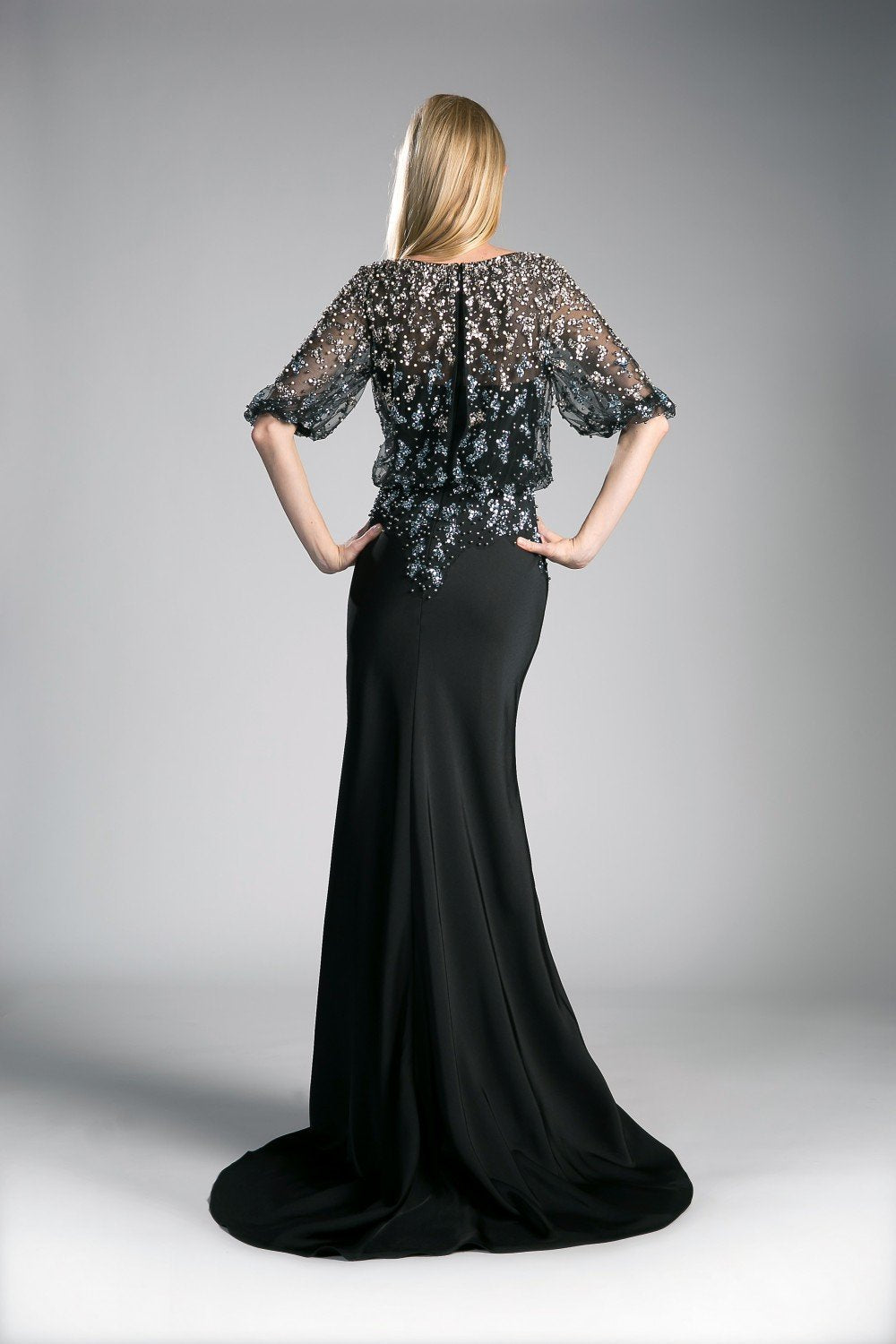 Bateau Floor-Length Sequin Evening Mermaid LaDivine CZ0013