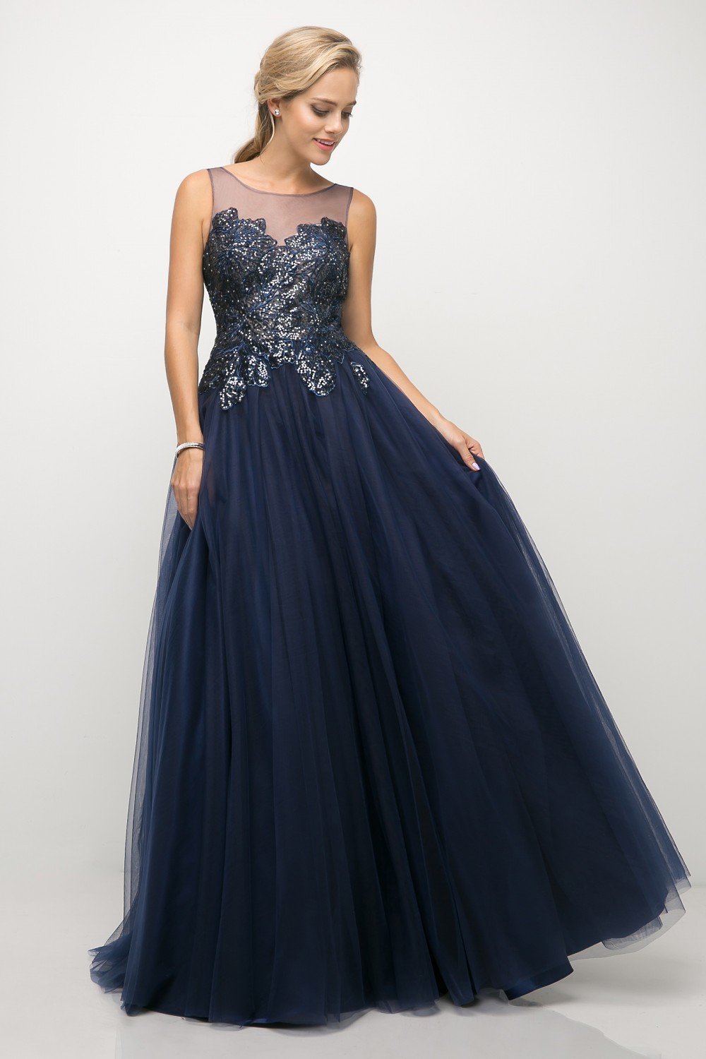 Illusion Floor-Length Tulle Occasion Ball Gown LaDivine UE009