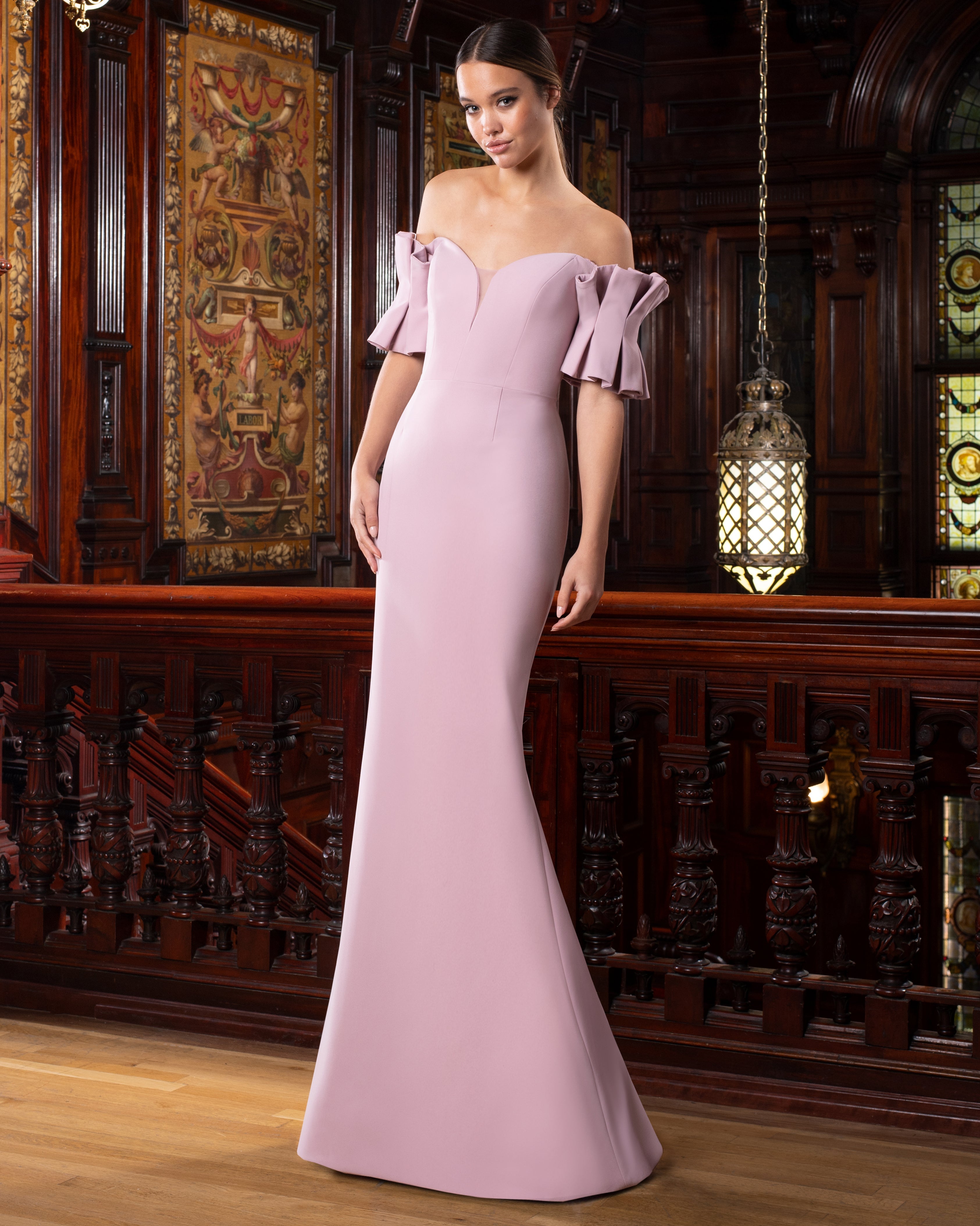 Alexander by Daymor 1569 Pleated Long Fitted Formal Dress