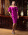 Formal Dresses Pleated Short Mini Cocktail Dress Fuchsia