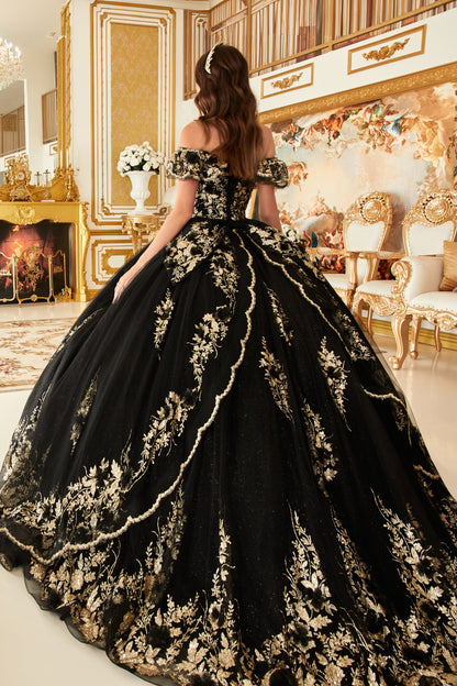 Quinceanera Dresses Long Ball Gown Quinceanera Dresses Black Gold