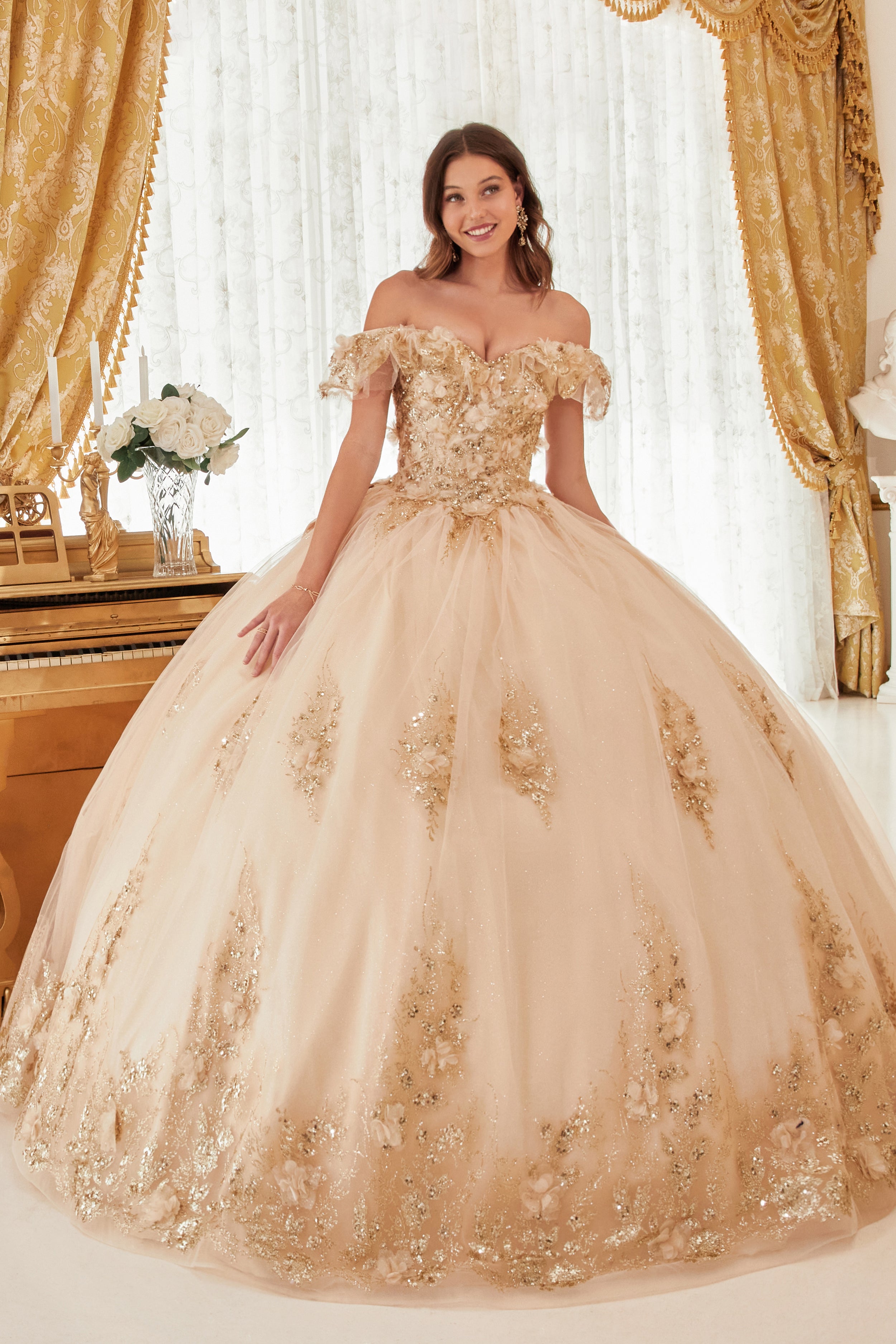 Quinceanera Dresses Long Ball Gown Quinceanera Dresses Champagne