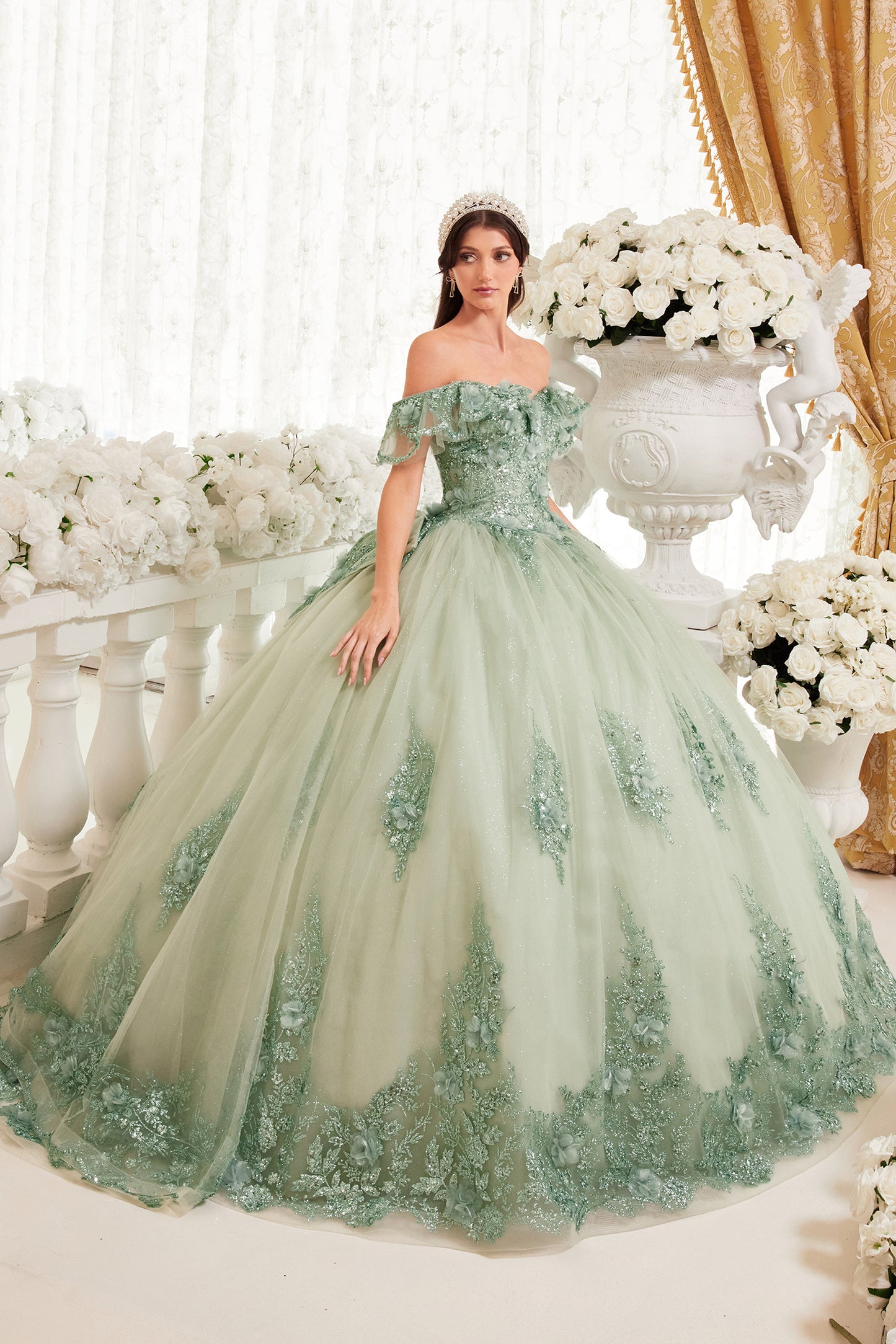 Quinceanera Dresses Long Ball Gown Quinceanera Dresses Sage