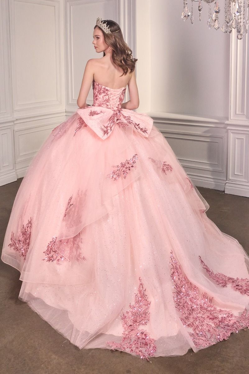 Ladivine 15715 Quinceanera Ball Gown Dress Navy Gold / Small