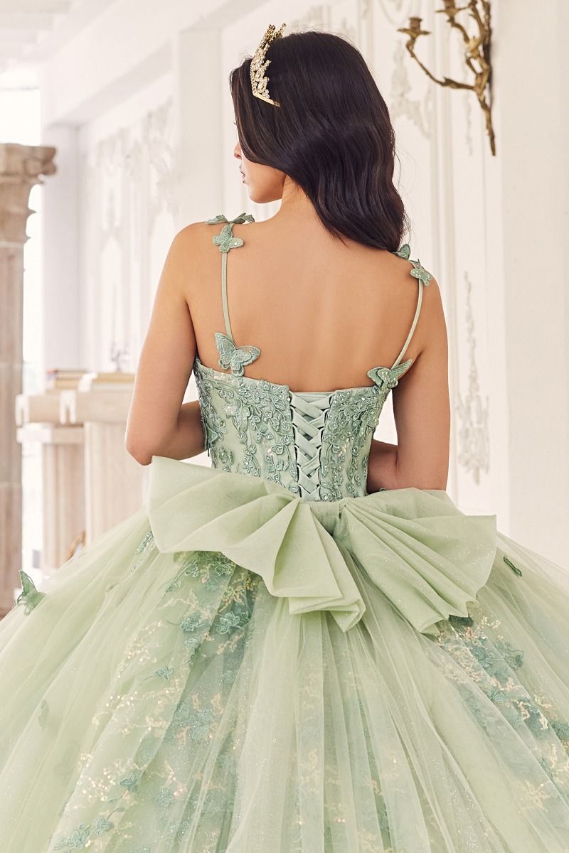 LaDivine 15718 Long Ball Gown 3D Applique Sweet 16 Quinceanera Dress