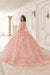 Quinceanera Dresses Long Quinceanera Floral Cape Ball Gown Blush