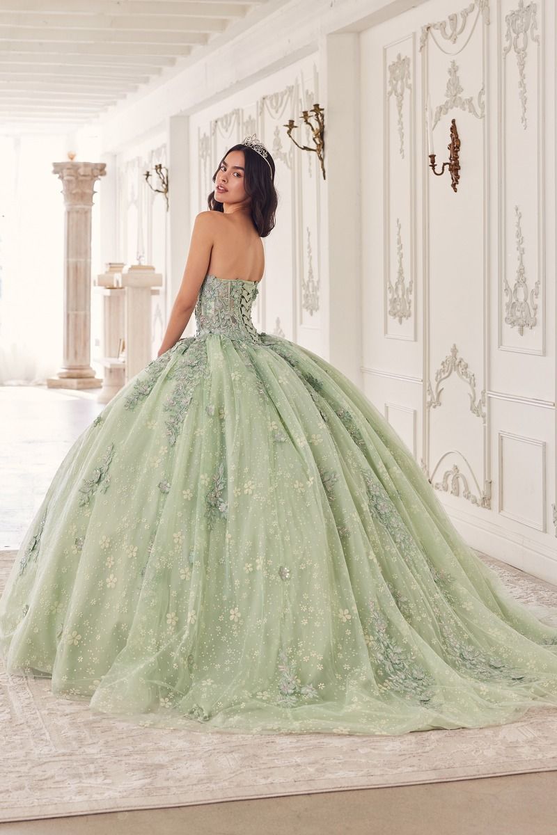 LaDivine 15722 Lace Applique Quinceanera Long Ball Gown