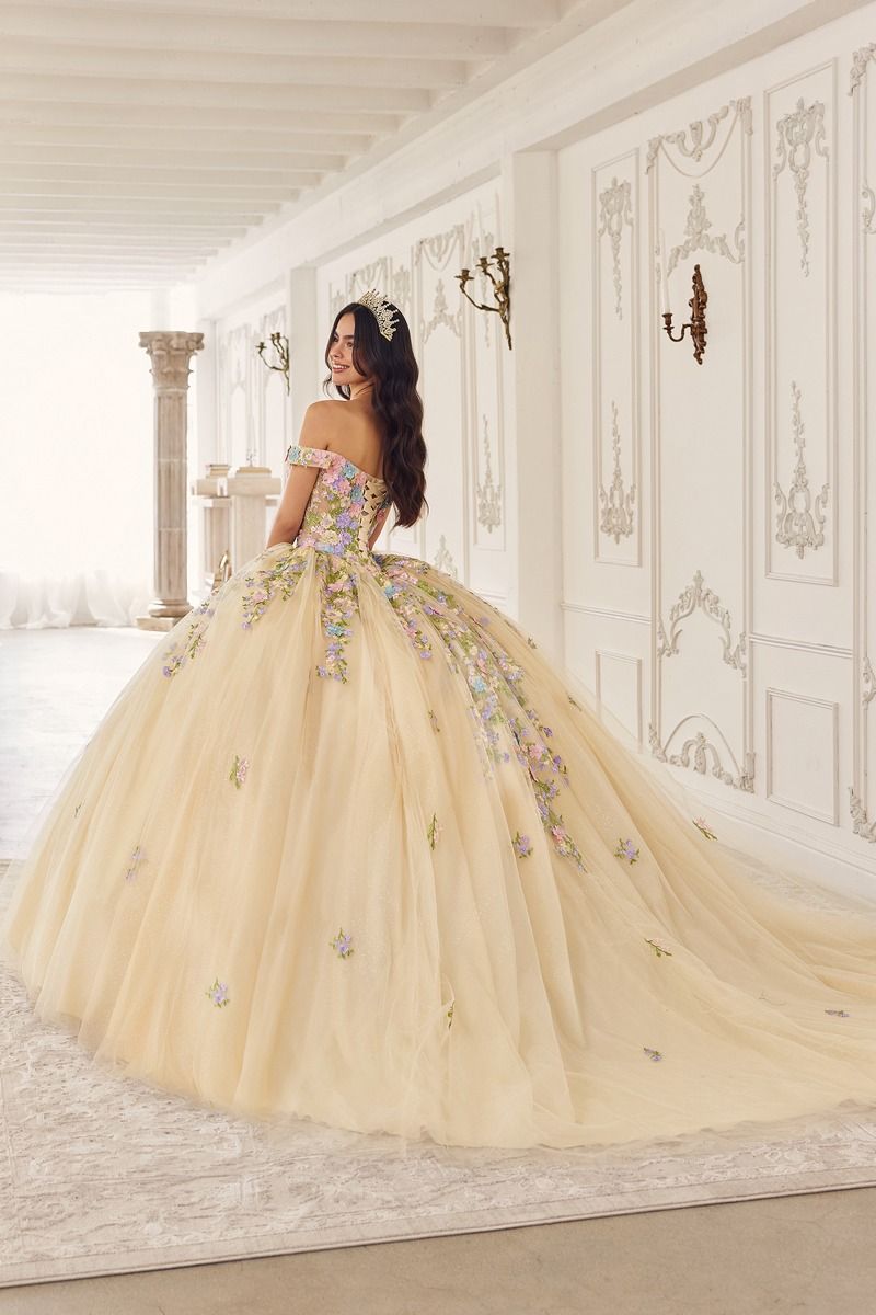 LaDivine 15724 Long Floral Ball Gown Quinceanera Dress