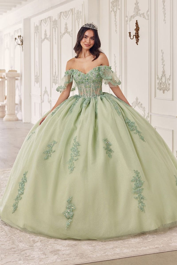 LaDivine 15725 Long Quinceanera Dress Applique Ball Gown