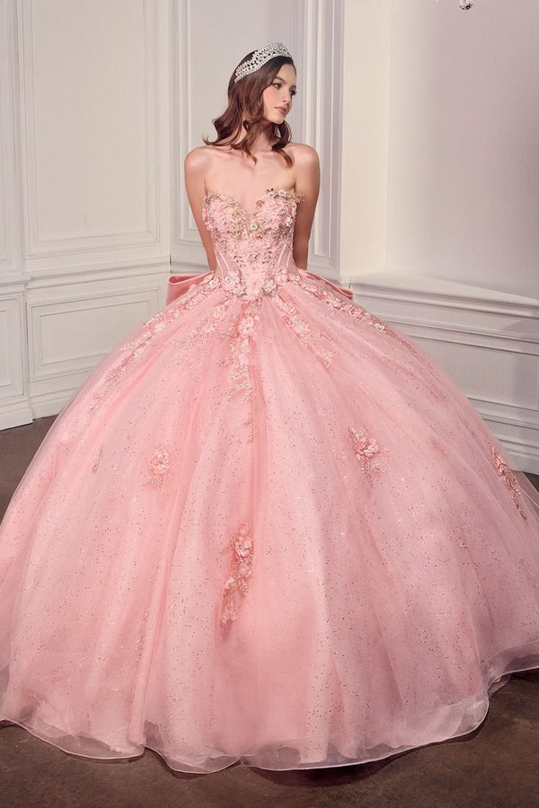 LaDivine 15726 Glitter Long Ball Gown Corset Quinceanera Dress
