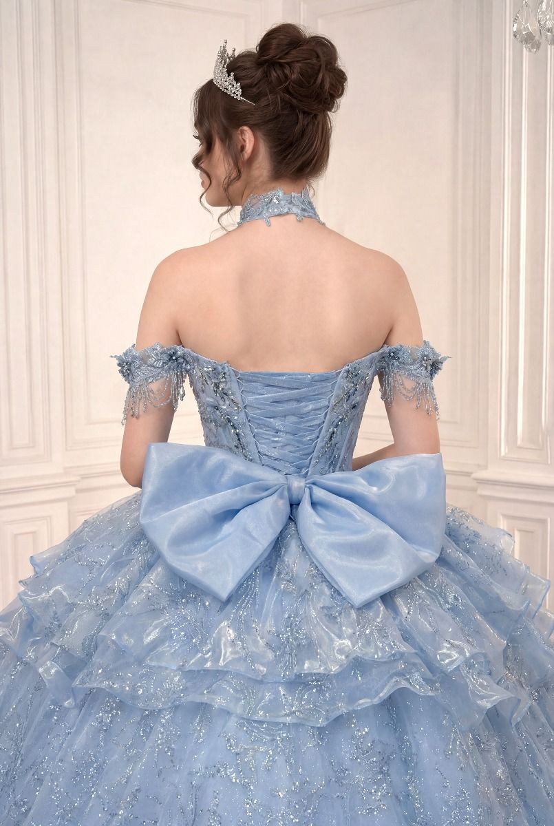 Off-the-Shoulder Floor-Length Tulle Formal Ball Gown LaDivine 15742