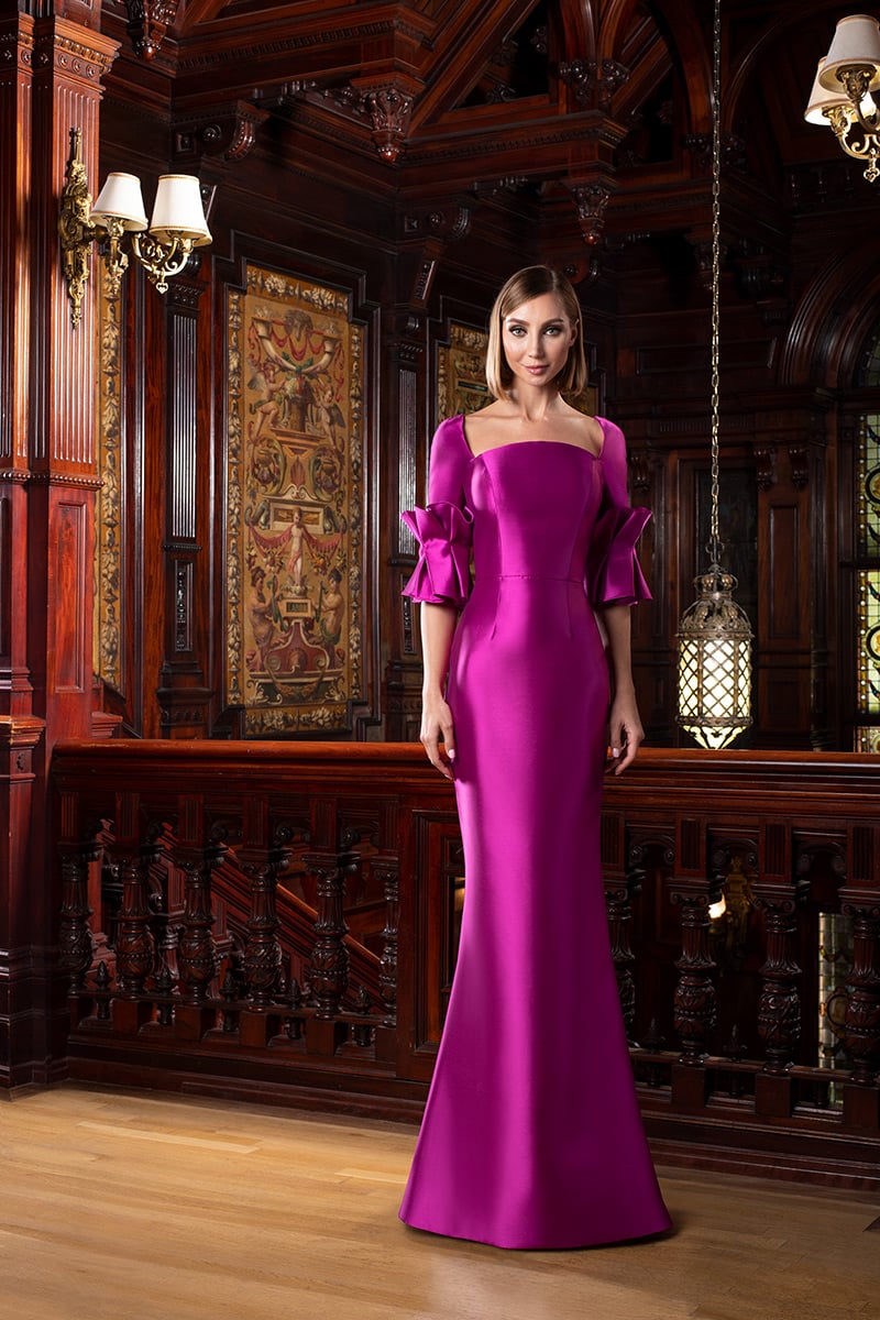 Formal Dresses Pleated Long Formal Evening Dress Fuchsia