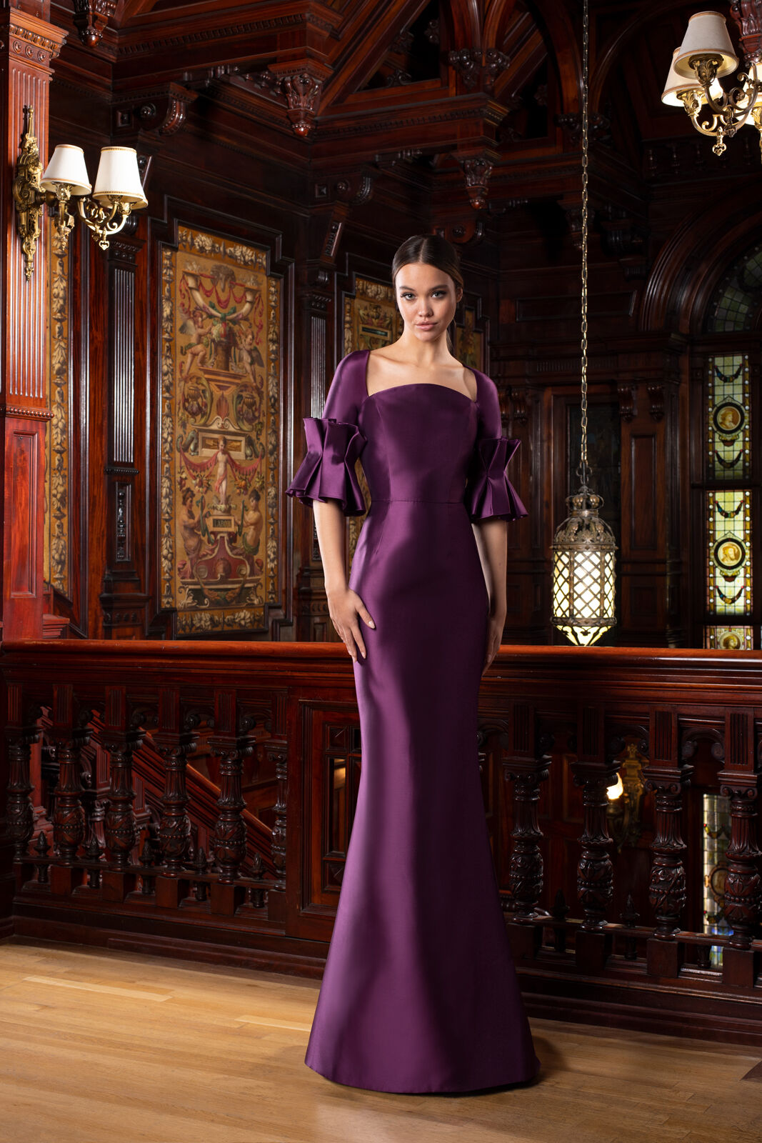 Formal Dresses Pleated Long Formal Evening Dress Plum